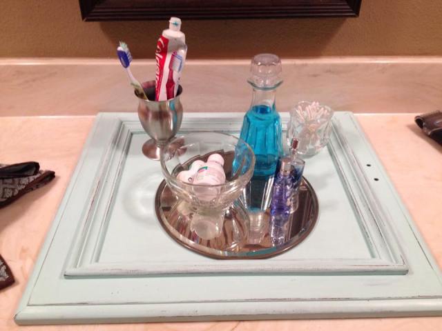 bathroom tray after