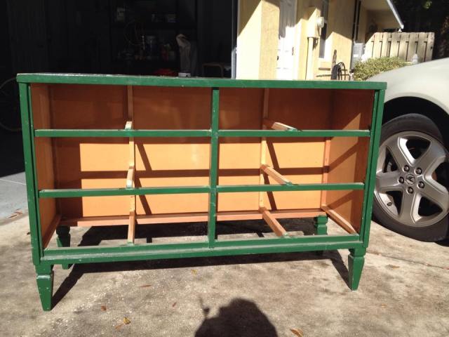 green dresser before