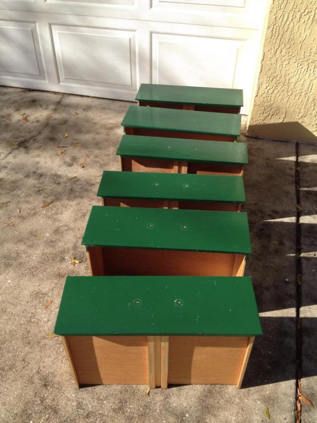 green dresser drawers before